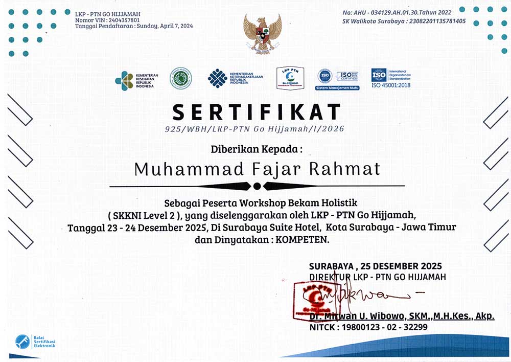 sertifikat terapis bekam